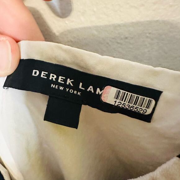 Derek Lam Floral Camisole Button Front V-Neck Slit Front Stretch Crepe Dress 10 - Picture 12 of 16